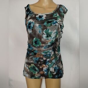 Cato women's floral size small ruffle blouse shirt top